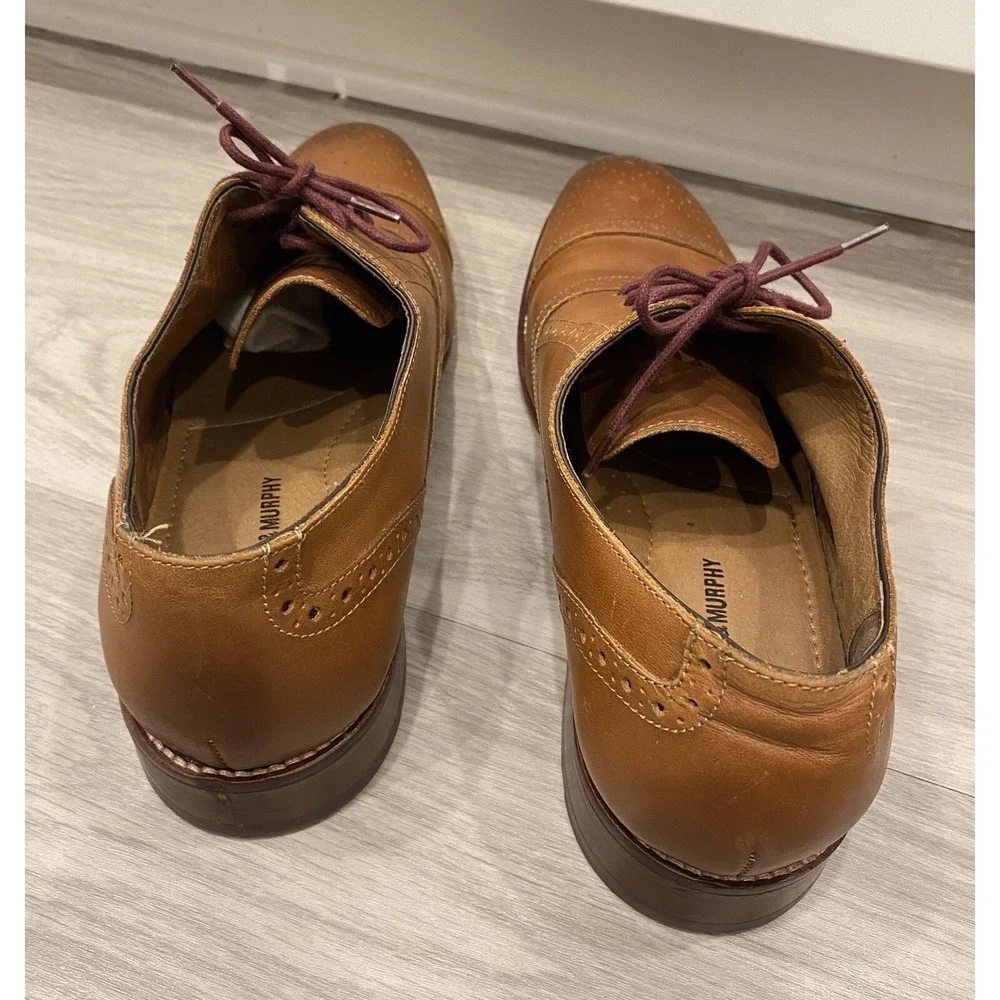 208682 PF50‎ CONARD MENS SHOES SIZE 11.5 M TAN LEATHER LACE UP JOHNSTON & MURPHY